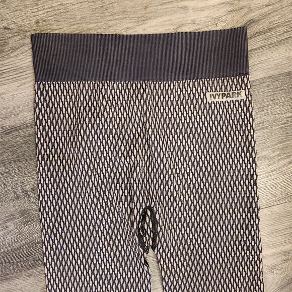 Ivy Park Faux Fishnet Seamless Leggings Black Bude - Picture 4 of 6